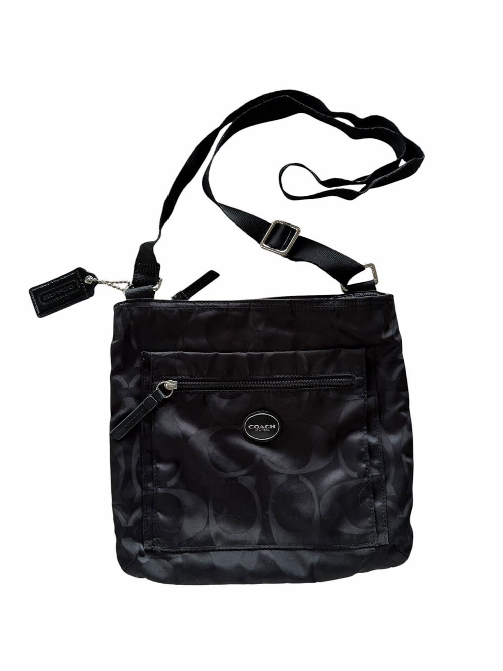 Vintage Coach Signature Nylon Black Crossbody Bag